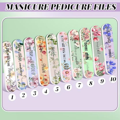 100 Christian Gifts for Women Bulk Floral Religious Nail Files - style: Lively