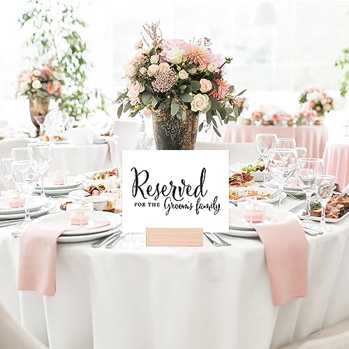 Andaz Press Wedding Party Signs, Formal Black and White, 8.5-inch x 11-inch, Reserved for the Groom's Family, 1-Pack - color: Reserved for Groom's Family
