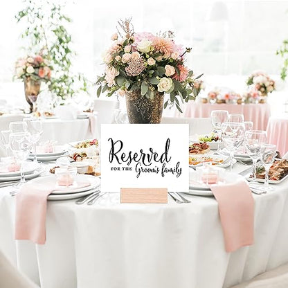 Andaz Press Wedding Party Signs, Formal Black and White, 8.5-inch x 11-inch, Reserved for the Groom's Family, 1-Pack - color: Reserved for Groom's Family