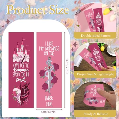 Wxiben Spicy Romance Bookmarks Gifts - 100 Pcs Romantic Bookmark Paper Skull RoseBook Marks Page Clips Reading Accessories for Women Men Book Lovers Students Teachers Bookish Office Supplies - color: Spicy Romance
