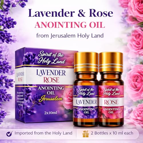Biblical Lavender & Rose Anointing Oil from Jerusalem 2 Bottles x 10 ml