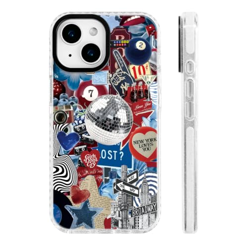 for iPhone 15 Case Nostalgia Retro NYC Disco Urban Collage - color: NewYork, size: iPhone 15