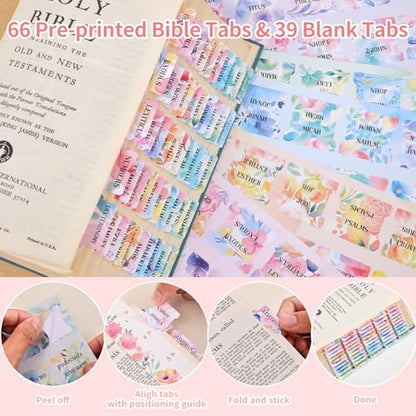 VYRANA Bible Study Supplies Journaling Kit for Women, Bible Study Kit with 11 No Bleed Highlighters and Pens, 1 Sticky Notes of 30 Pages, 1 Index Stickers of 4 Colors, 105 Tabs for Christian Gifts
