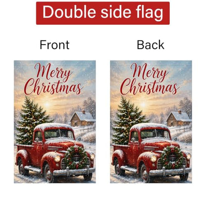 Louise Maelys Christmas Truck Garden Yard Flag 12x18 Inch Snow - color: Multi-9
