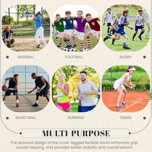 TrelaCo 2 Sets Cross Grip Socks with 2 Pcs Christian Athletic Tape Jesus Soccer Grip Socks Cotton Sports Athletic Tape Serrated Edges for Easter Gifts Football Baseball(White,Cross) - color: White