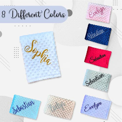 Embroidered Blanket Baby – Beautiful Monogrammed Blanket – Large Personalized Baby Blanket for Boys and Girls – Soft Polyester Baby Blanket with Custom Name – 28 x 34-inch - color: Light Blue