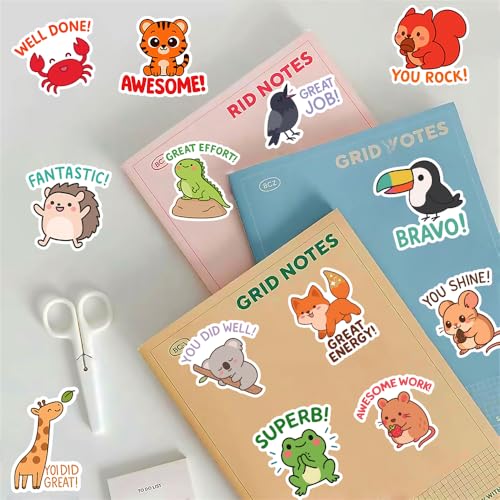 200PCS Holographic Animal Reward Stickers for Kids, Cute Inspirational Affirmation Stickers with Motivational Quotes for Water Bottles Laptops Journals, Teacher Reward Sticker for Classroom Students - style: 200 PCS Holographic Animal Inspirational Sticke