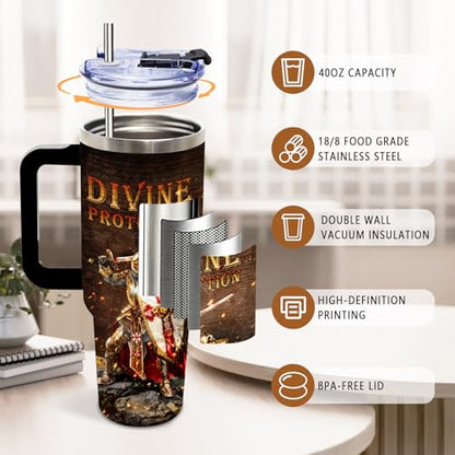 DUUV Armor of God Tumbler 40oz, Insulated Christian Cup Gift for Man Women - color: Armor Of God