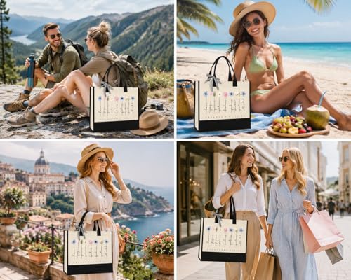 Tecanne Christian Gifts for Women, Canvas Tote Bag with Makeup Bag - color: Galatians 5:22–23