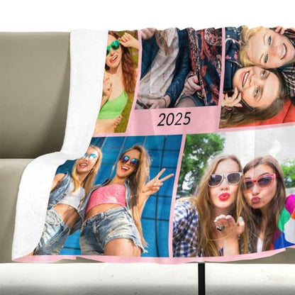 inkArts Custom Blanket with Photo, Customized Blanket, Personalized Photo Blankets, Custom Picture Blankets, Personalized Birthday Gifts for Women - color: 7 Photos-2