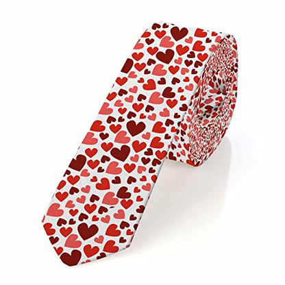 Men's Ties Novelty Tie Necktie for Men Teen Boys Multicolor Tie Party Holiday Thanksgiving Christmas - color: Red Heart
