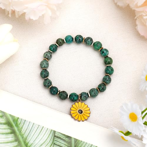 Aelciyue Teacher Appreciation Gifts for Women Thank You Birthday Xmas Valentines Day Gifts for Teachers Bracelets for Women - style: Sunflower 02