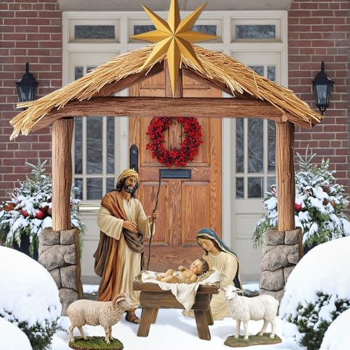 6 Pcs Christmas Nativity Scene Set 81" Tall Outdoor Nativity Scene