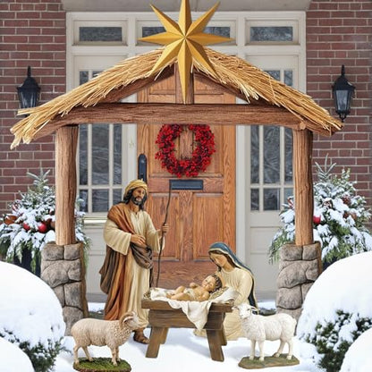 6 Pcs Christmas Nativity Scene Set 81" Tall Outdoor Nativity Scene