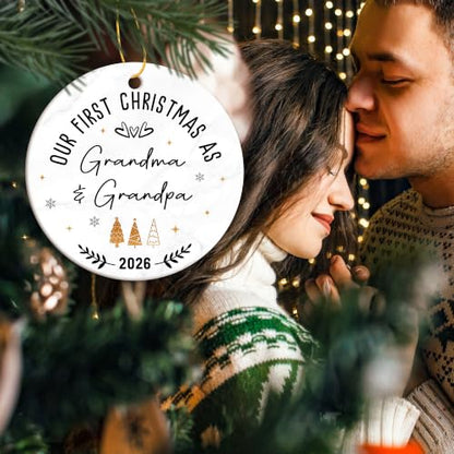 First Christmas as Grandparents Ornament 2026, New Grandma Grandpa Ornament - color: Grandparents 1