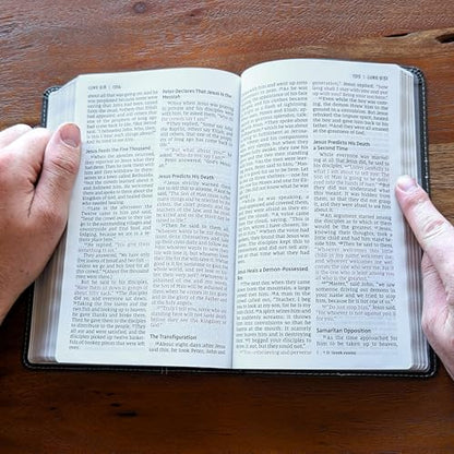 Personalized NIV Bible, Large Print, Custom Holy Cross Bible, New International Version | Man of Faith, Black - color: Black Personalized Leather