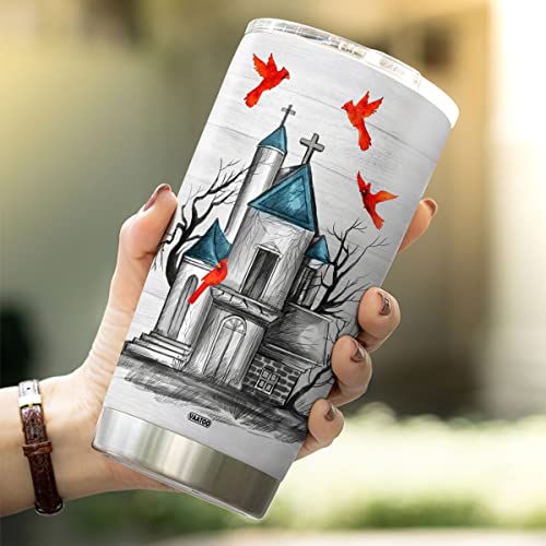 Personalized Photo Coffee Tumbler Christian Bible Travel Mug With Lid Custom Name Birthday Gifts For Women Men Teens Insulated Cups Stainless Steel Tumblers Inspirational Quotes - color: Religious Photo
