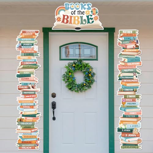 Funrous Books of the Bible Posters, Boho Door Borders for Sunday School