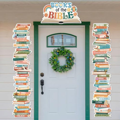 Funrous Books of the Bible Posters, Boho Door Borders for Sunday School