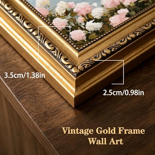 Gold Framed Jesus And Lamb Wall Art Jesus Leaves the 99 Sheep Painting - color: Gold Framed-07, size: 10"L x 8"W