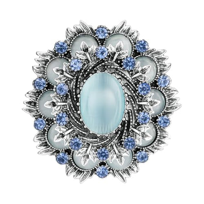 SELOVO Jewelry Victorian Style Oval Brooch Pin for Women Jewelry - color: Blue