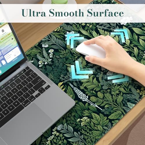 iCasso Desk Mat, Big Desk Pad,XXL Gaming Mouse Pad, Dark Green - color: A-green Grass