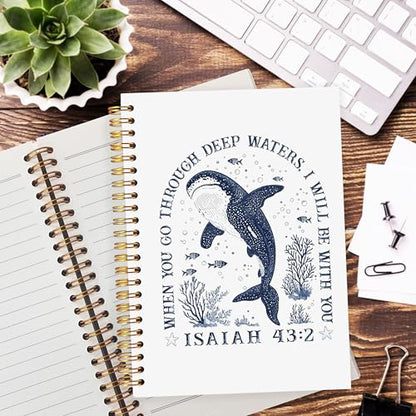 Shark Bible Notebooks for Note Taking, Shark Gifts, Shark Christian Office Supplies, Christian Journaling Notebook, Scripture Journals for Writing, Prayer Journal for Woman 5.5x8.3 - color: blue