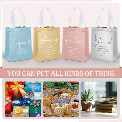Aliceset 40 Pcs Christian Gift Bags with Bible Verse, Black, Colorful - color: Colorful
