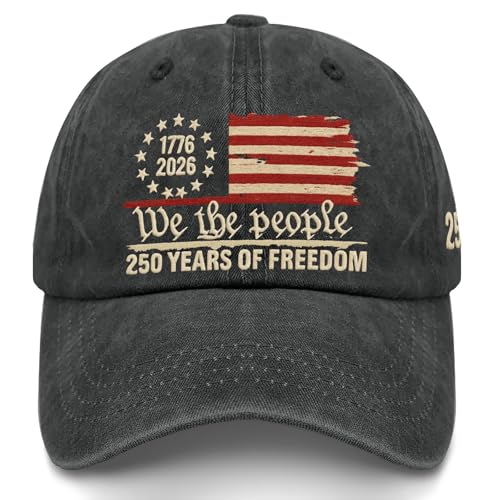 U.S. 250th Anniversary 250 Years Freedoms 1776-2026 Baseball Hats Funny - color: Allblack11