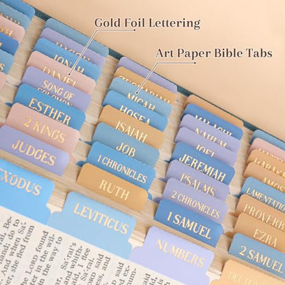 Bible Tabs, Impression Sunrise Theme, 66 Gold Foil + 39 Blank Labels - style: Gold Foil Sunrise