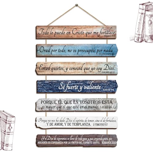 Yookeer 7 Tier Christian Wall Art Bible Verses Brown Spanish Style - color: Brown, style: Spanish Style