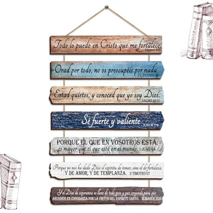 Yookeer 7 Tier Christian Wall Art Bible Verses Brown Spanish Style - color: Brown, style: Spanish Style