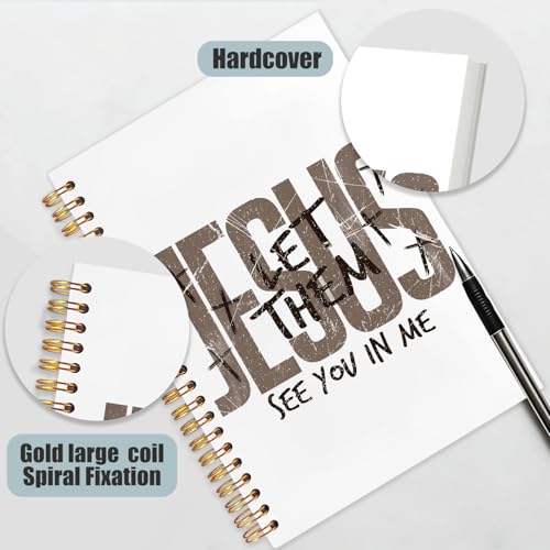 Christian Spiral Notebook 5.5x8.3in, Prayer Journal for Woman Man, Jesus Let Them See You in Me Religious Scripture Bible Hardcover Journal Notebook for Study Work Office - color: Jesus Let Them See You in Me
