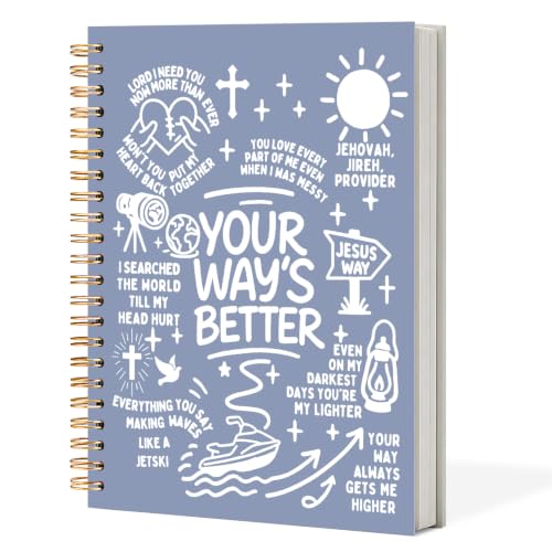 OHDCE Light Blue Christian Spiral Notebook Journal 5.5x8.3in, Religious Faith Based Bible Verse Spiral Notebook Journal for Note Taking, Christian Faith Based Gifts, 5.5x8.3 Inch - color: Your way’s batter