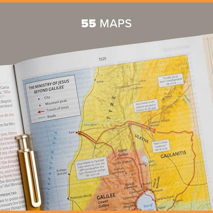 CSB Study Bible, Brown Genuine Leather, Red Letter, Study Notes and Commentary, Illustrations, Articles, Word Studies, Outlines, Timelines, Easy-to-Read Bible Serif Type