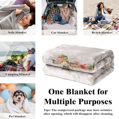 I Can Do All Things Through Christian Blanket, Floral Cross Religious Throw Blanket, Christian Gifts for Women Faith, Bible Verse Blanket for Bedroom Living Room Couch Sofa, 50x60 Inches - color: Cross