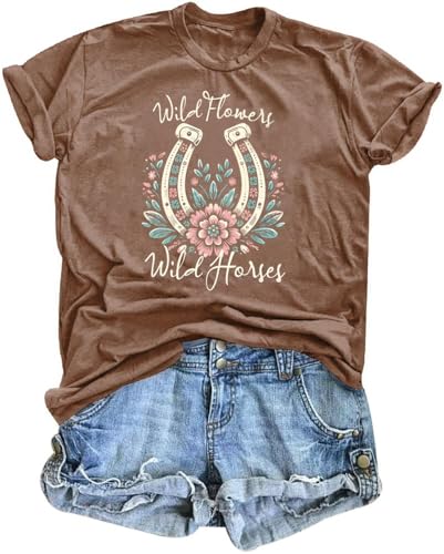 Country Music Concert Shirt Women Retro Rock and Roll Graphic Tee Tops Western Fan Gift Shirts Band Short Sleeve Tops - color: Coffee2, size: Medium