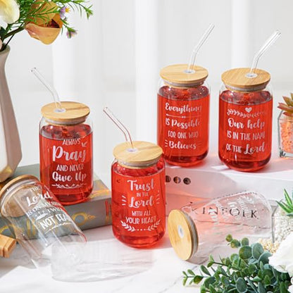 12 Pcs Christian Glass Cups Bulk Christian Gifts for Woman,Cute - style: Cute