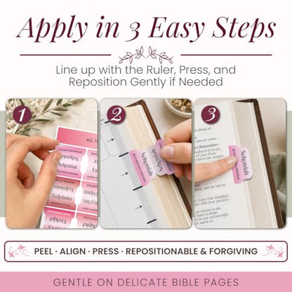 90 Christian Bible Tabs for Women, Men, and Kids - Pink Gradient - color: Pink Gradient