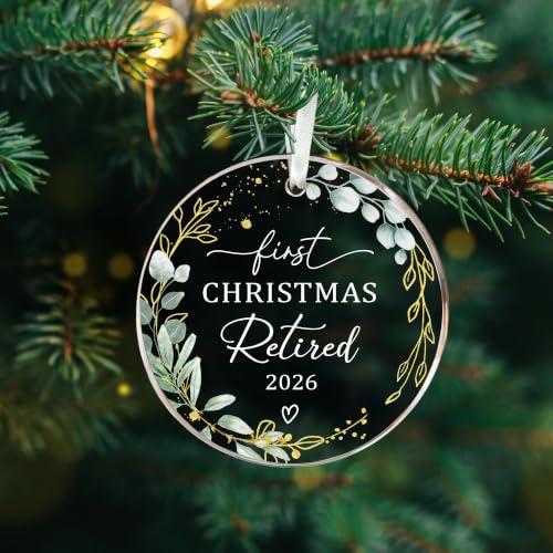 HEXMOZ Retirement Gift for Woman - Retirement Gifts for Men, Women 2026 - color: First Christmas Retired 2026
