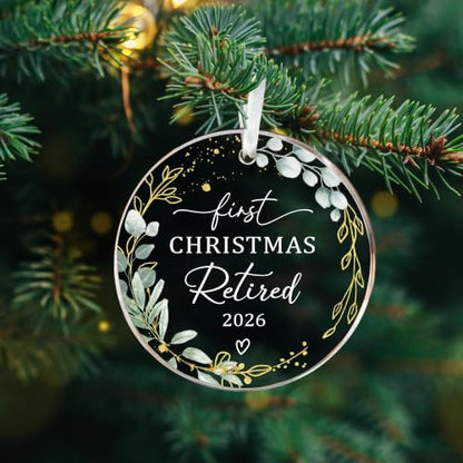 HEXMOZ Retirement Gift for Woman - Retirement Gifts for Men, Women 2026 - color: First Christmas Retired 2026