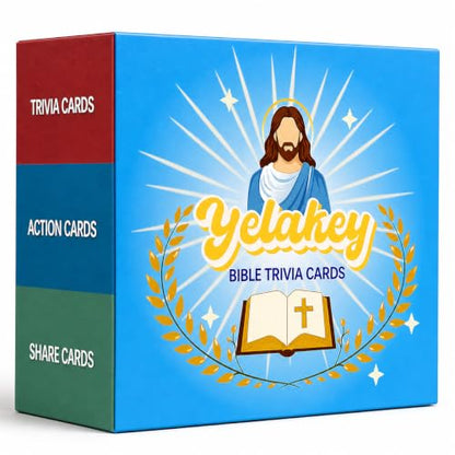 Yelakey Bible Trivia Card Game for Kids, Adults & Families, 550 Questions
