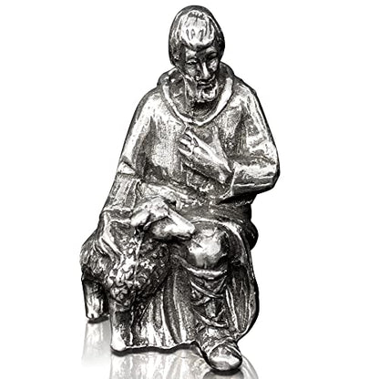 DANFORTH Shepherd with Lamb Nativity Figurine | Pewter Handcrafted in USA