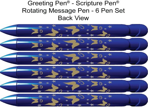 Greeting Pen "Angel" Scripture Pens, Scripture Verses with Rotating Messages, 6 Pen Set (36014)