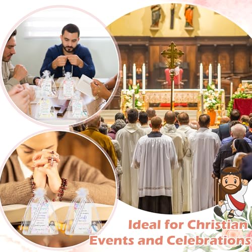 Cinnvoice 6 Set Christian Gifts Jesus Figures Bible Pens, Floral Style