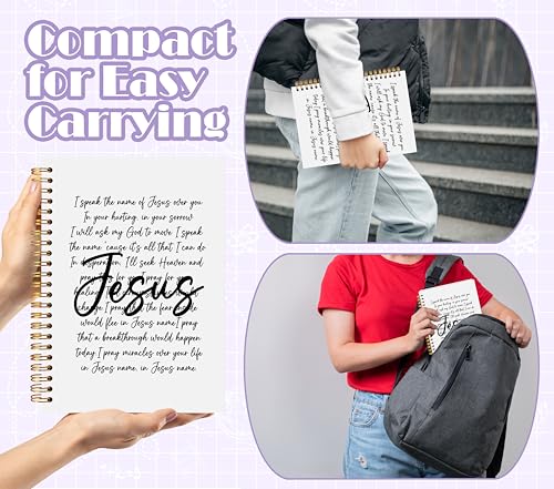 Welshower Name of Jesus Christian Spiral Notebook Journal, Bible Notebook for Note Taking, Jesus Journal for Women Men, Religious Prayer Journals for Woman, 5.5x8.3 Inch, 5.5x8.3 Inch - color: Prayer Blank Book 09