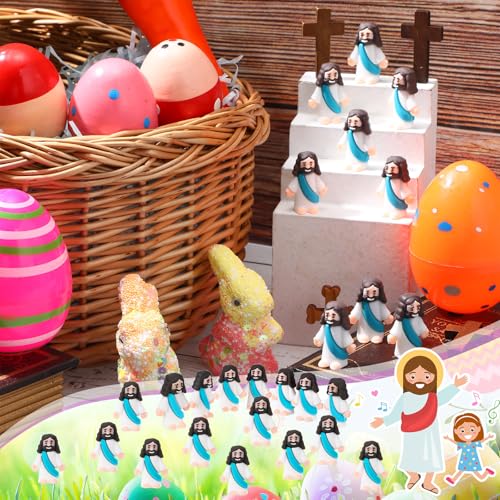 Bememo 25Pcs Mini Jesus Figure for Religious Favor,Cyan Blue - color: Cyan Blue
