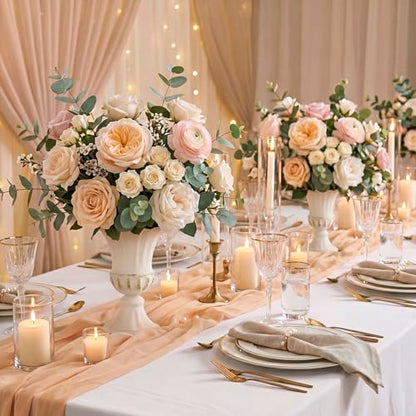 Sziqiqi White Metal Vase for Centerpiece, Table Flower Arrangements, 10Pcs - color: White, size: 9in-10pcs