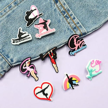 Cute Pins Bulk, Funny Lapel Badge Pins Rubber Brooch Pins for Backpacks, Hats, Bags - style: Gymnastics-20PCS