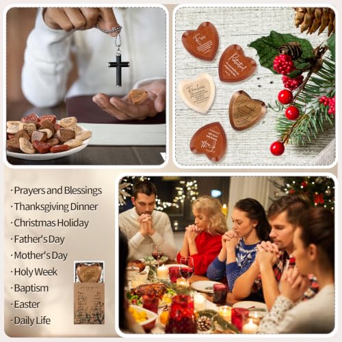 Yalikop 24 Sets Christian Gift Bulk Wooden Scripture Hearts, Multicolor - color: Multicolor